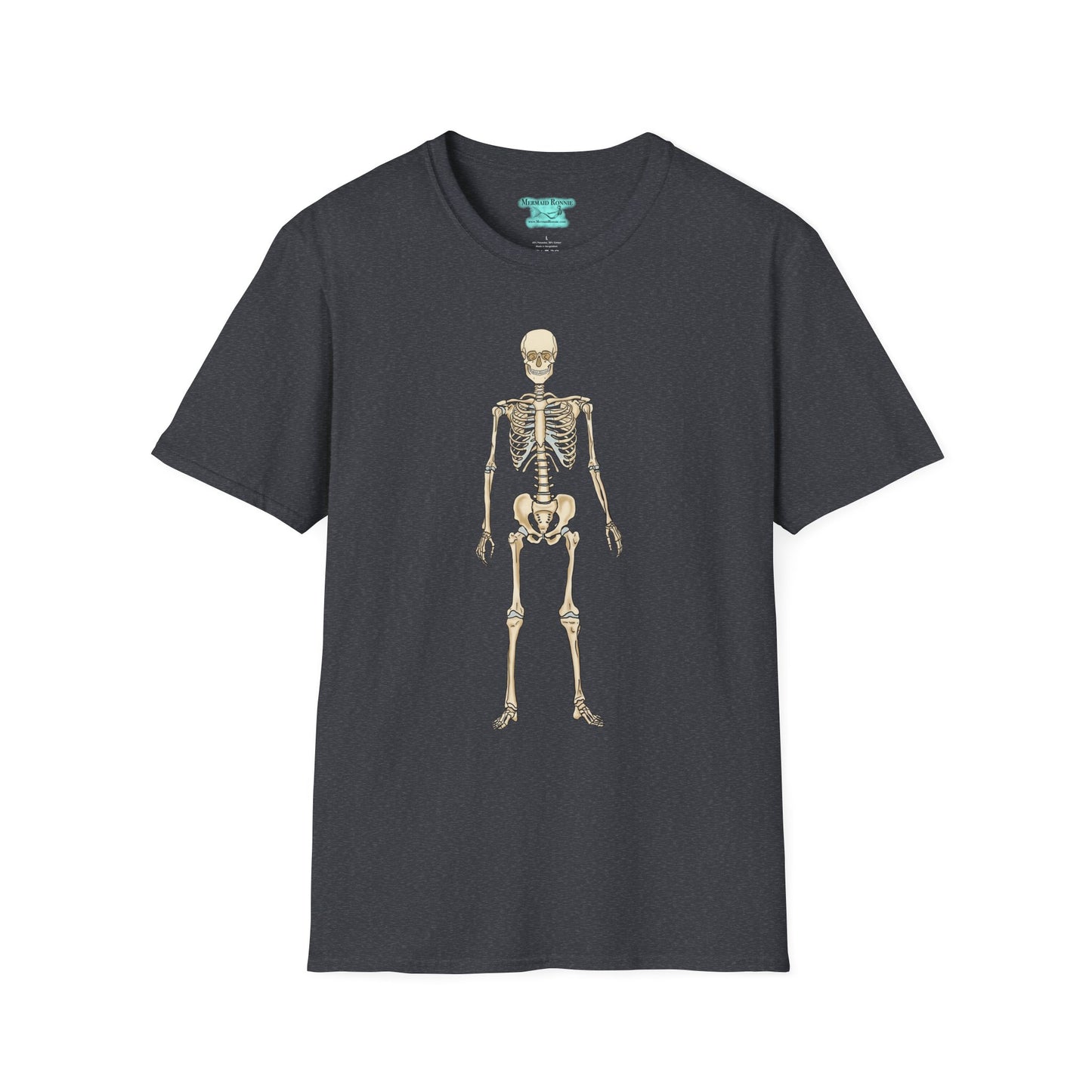 Anatomical Skeleton Graphic T-Shirt, Unisex Short Sleeve Tee, Human Anatomy Gift