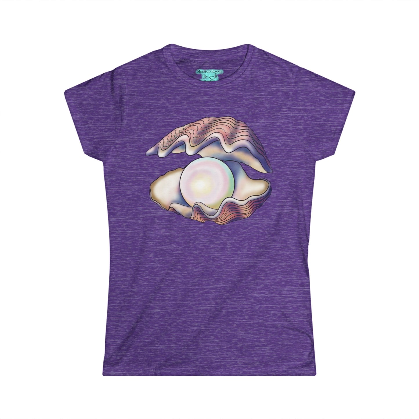 Pearl in Oyster Graphic T-Shirt, Women's Tee, Iridescent Shell Design