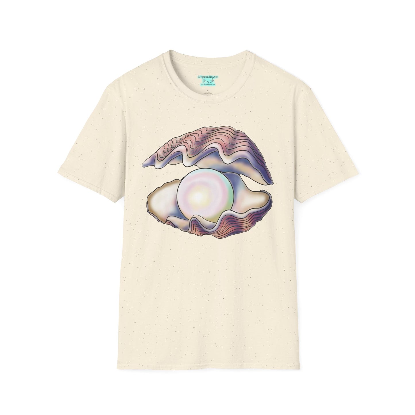 Pearl Oyster Graphic T-Shirt, Unisex Pastel Marine-Inspired Shirt, 30th Anniversary Gift
