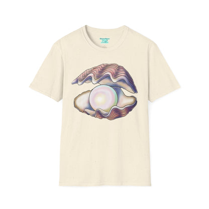 Pearl Oyster Graphic T-Shirt, Unisex Pastel Marine-Inspired Shirt, 30th Anniversary Gift