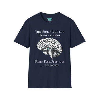 Funny Neuroscience T-Shirt, Brain Hypothalamus Graphic Tee, Four F’s of the Hypothalamus, Anatomy Gift, Educational Humor