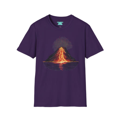 Volcano Graphic T-Shirt, Unisex Nature Tee, Volcanic Eruption