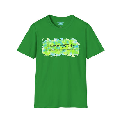 Funny Chemistry T-Shirt, CheMystery Science Tee, Unisex Adult Short Sleeve