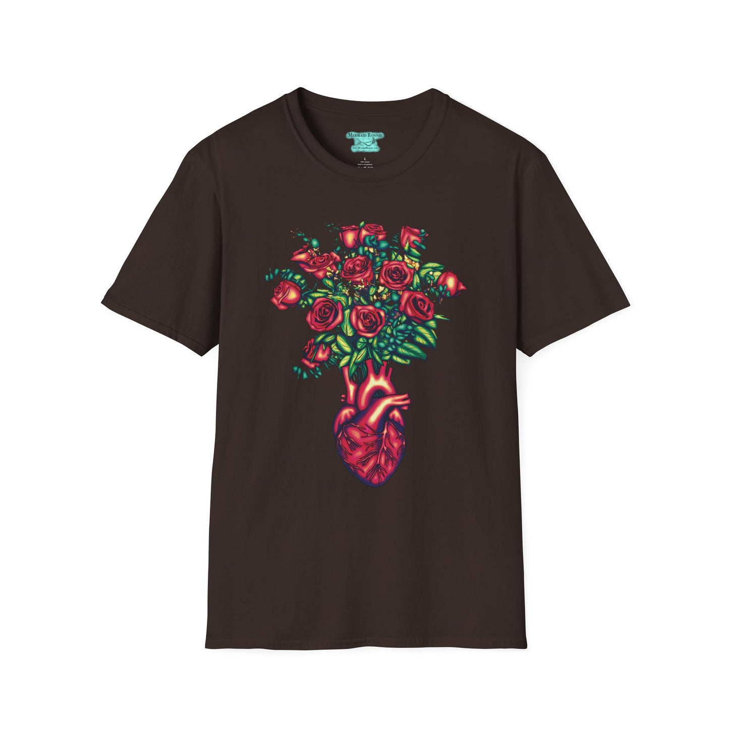 Anatomical Heart T-Shirt, Unisex Bouquet of Roses Tee, Cardiology Gift