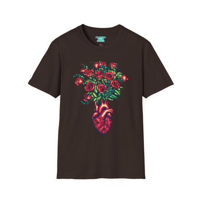 Anatomical Heart T-Shirt, Unisex Bouquet of Roses Tee, Cardiology Gift