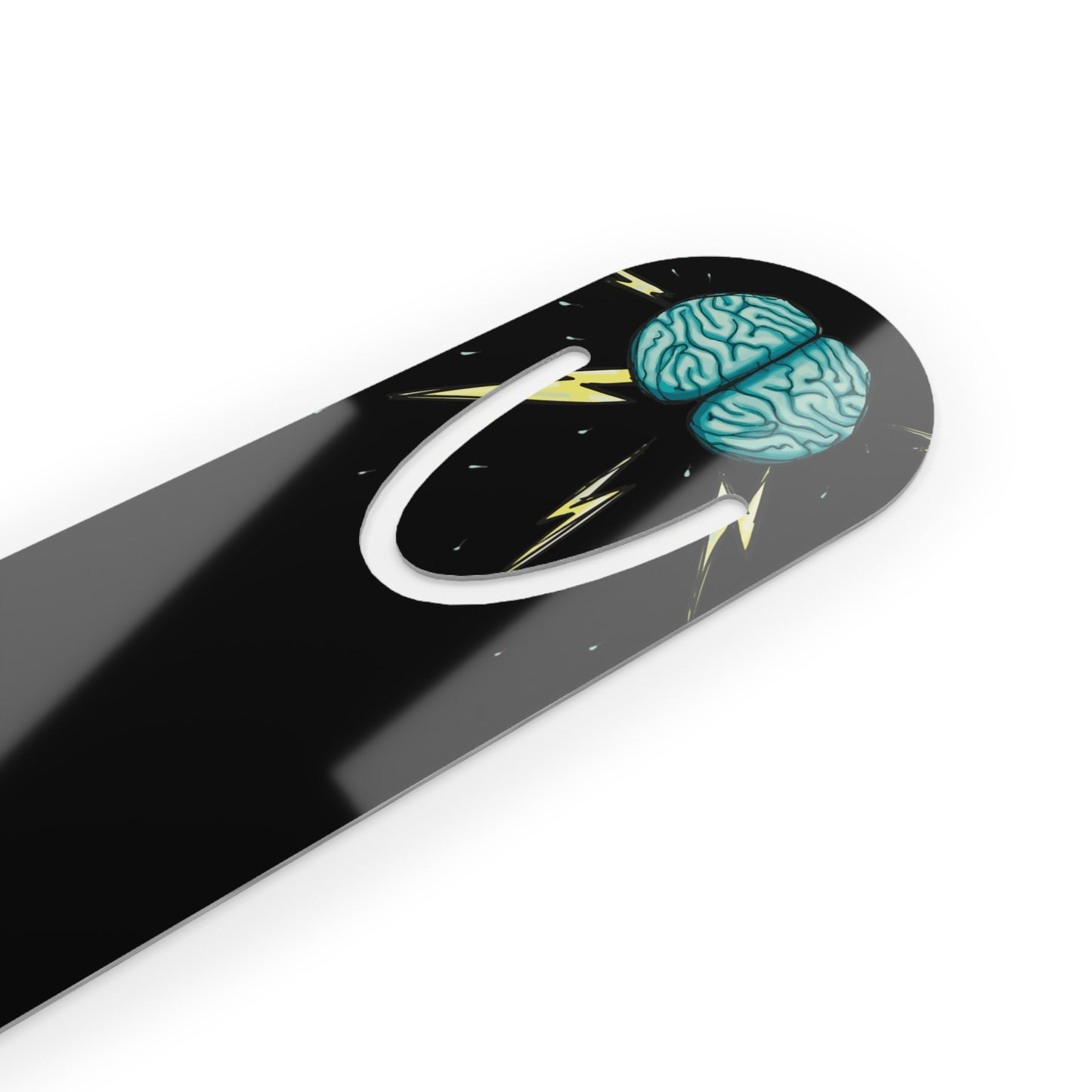 Brainstorm Bookmark, Anatomical Brain Neuroscience Bookmark, Black Aluminum Page Marker