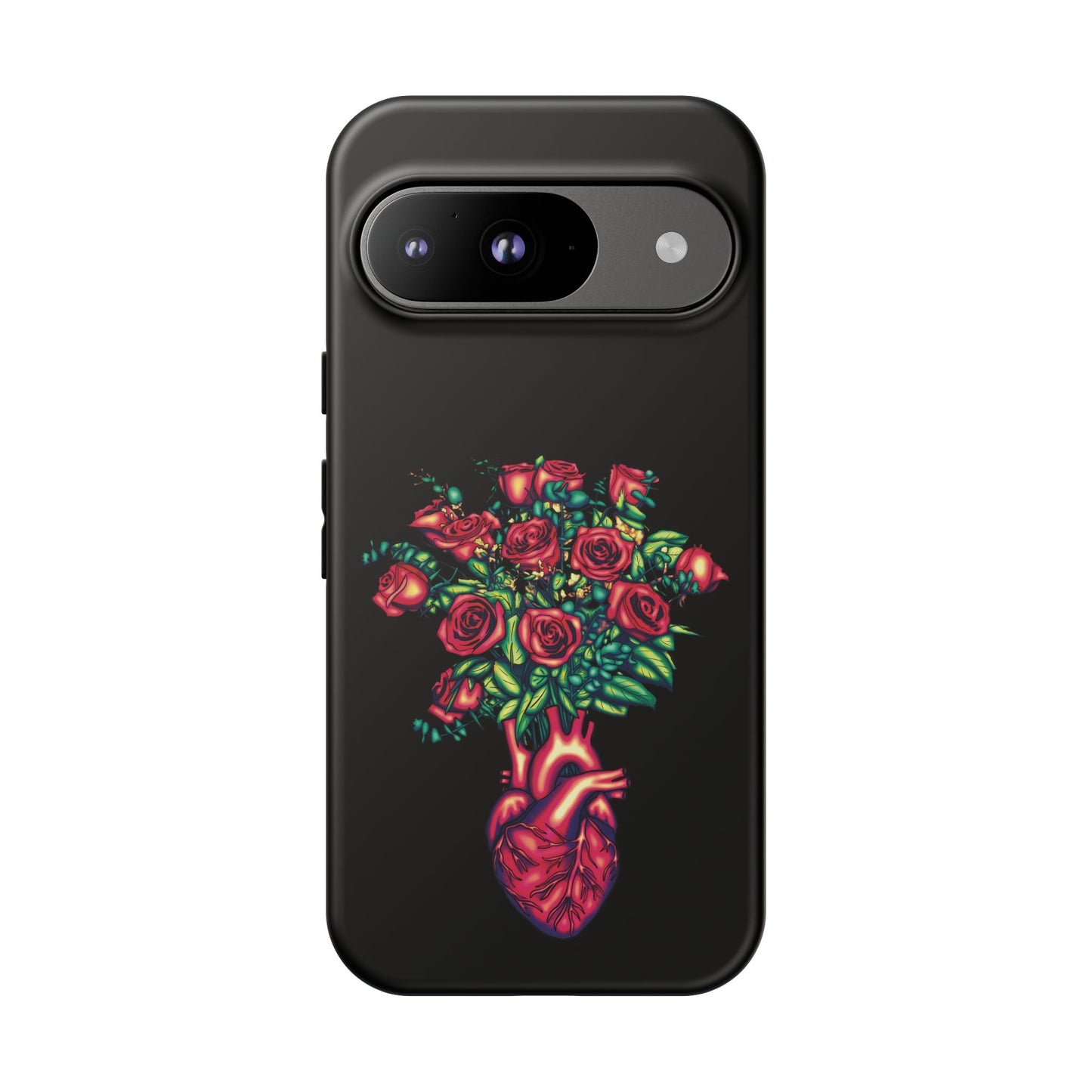 Anatomical Heart Phone Case, Cardiology Phone Case, Black Protective Case for iPhone, Google Pixel, Samsung Galaxy