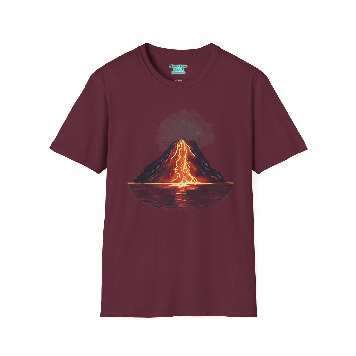 Volcano Graphic T-Shirt, Unisex Nature Tee, Volcanic Eruption