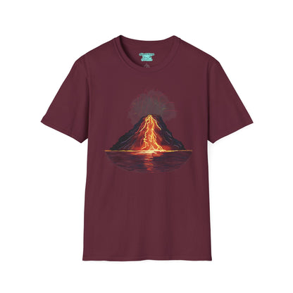 Volcano Graphic T-Shirt, Unisex Nature Tee, Volcanic Eruption