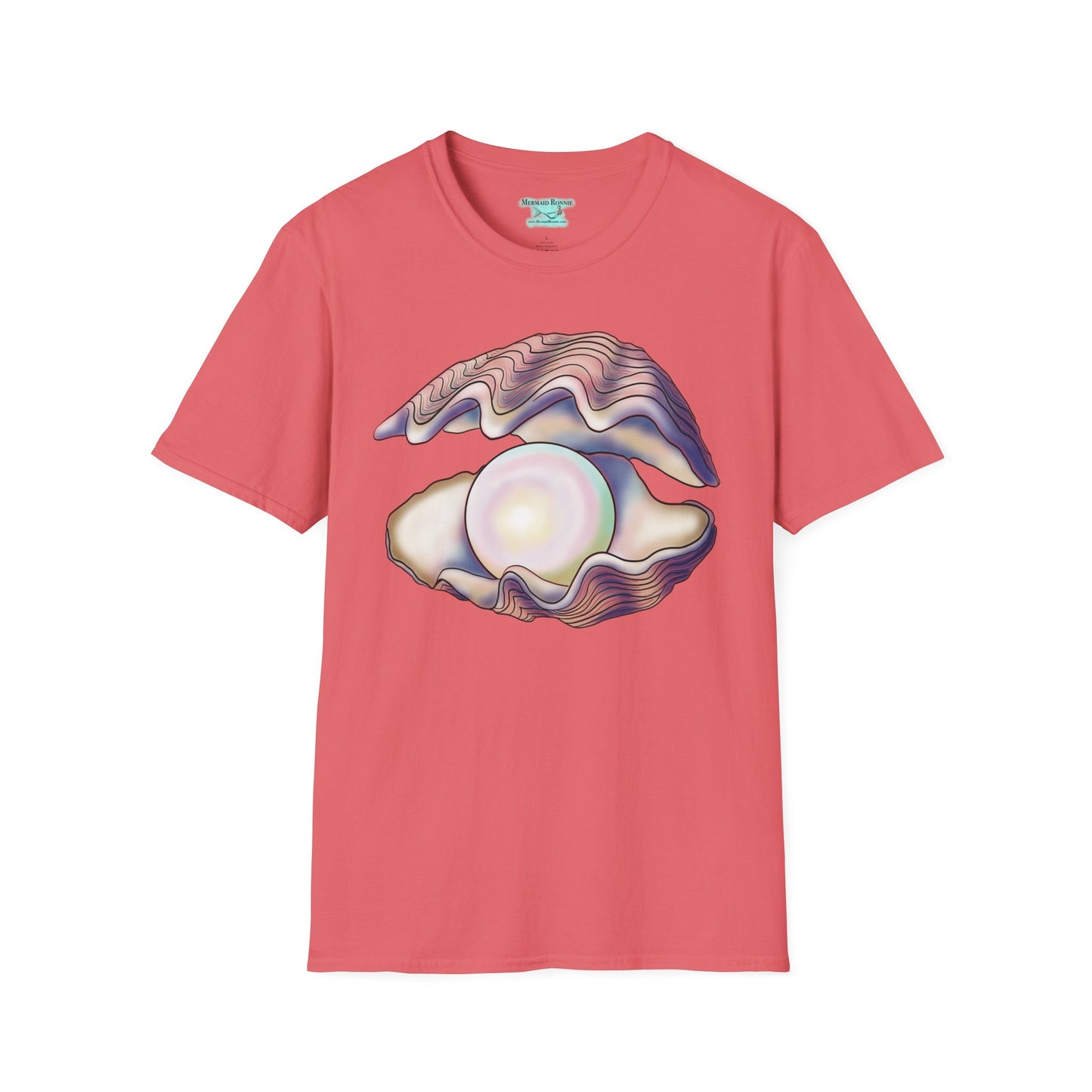 Pearl Oyster Graphic T-Shirt, Unisex Pastel Marine-Inspired Shirt, 30th Anniversary Gift