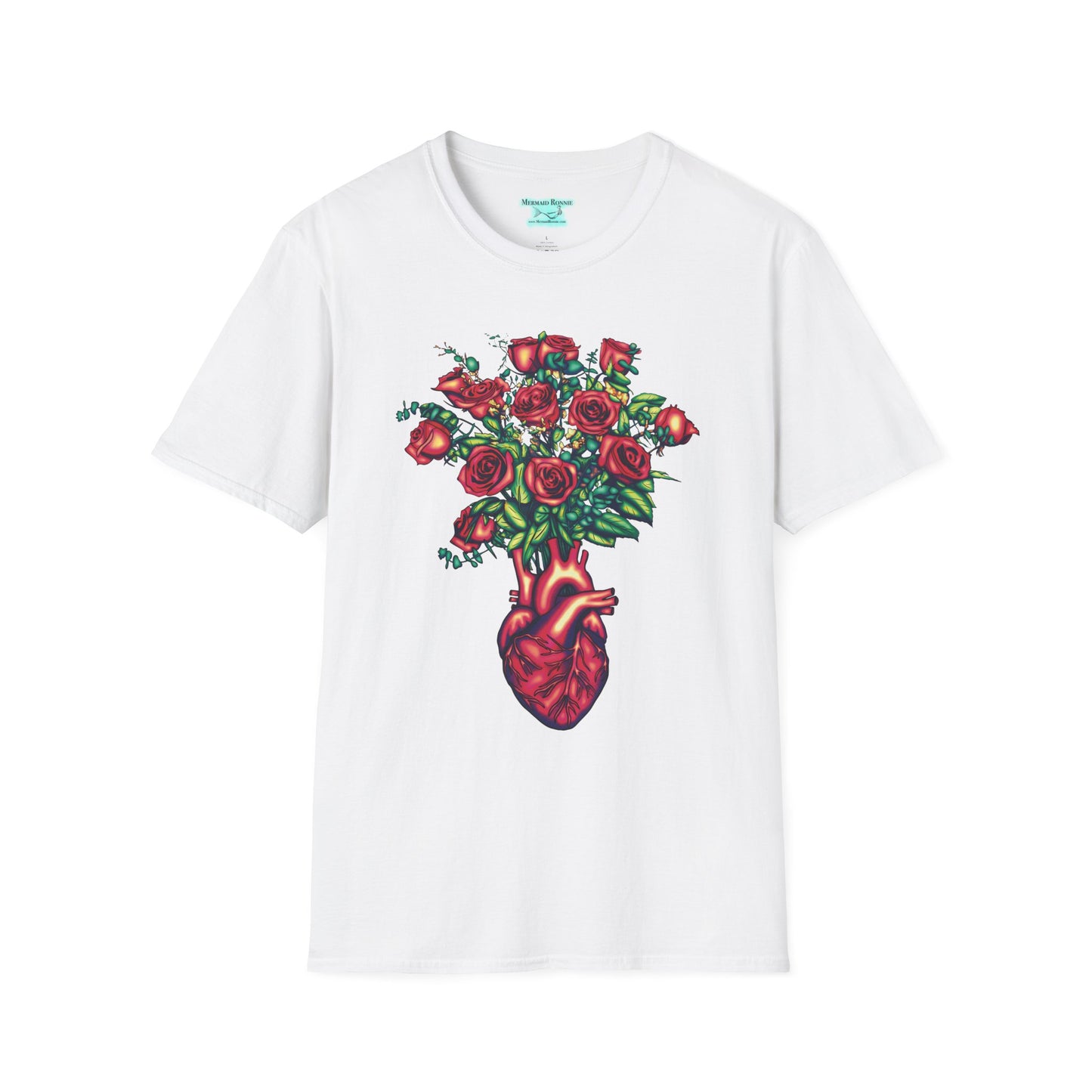Anatomical Heart T-Shirt, Unisex Bouquet of Roses Tee, Cardiology Gift