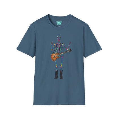 Skeleton Guitarist Graphic T-Shirt, Unisex Rock and Roll Tee, Concert Shirt
