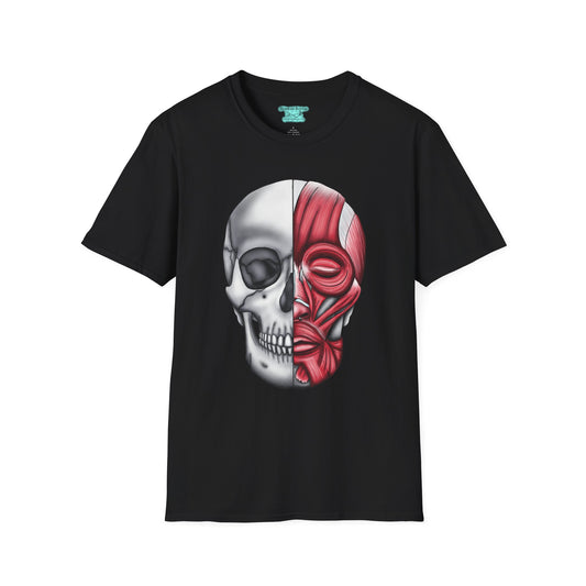 Anatomical Skull T-Shirt, Facial Musculature Medical Illustration, Short Sleeve Skull Shirt