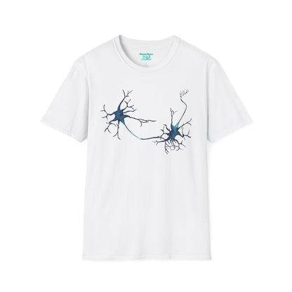 Neuron T-Shirt, Synapse Illustration with Neurotransmitters, Axons, and Dendrites, Unisex Short Sleeve