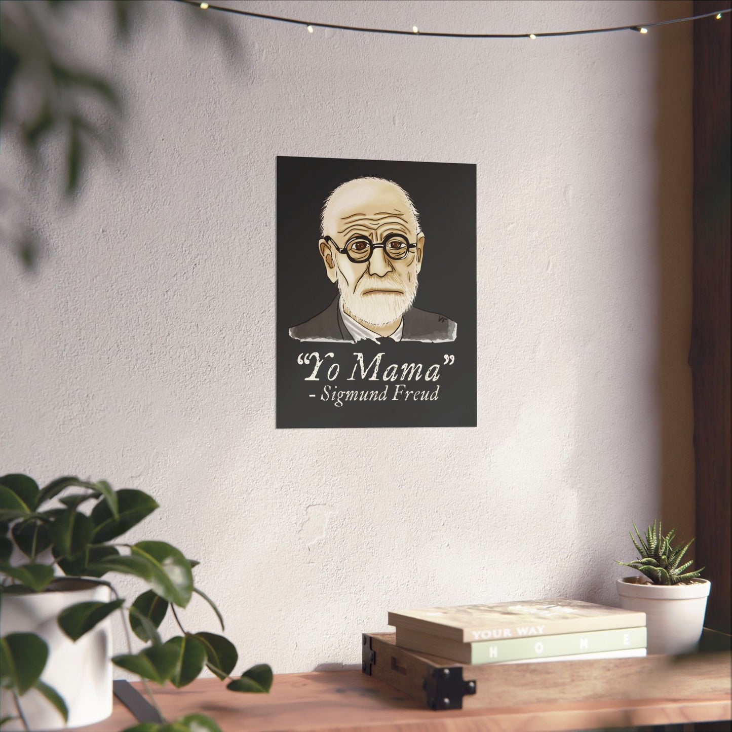 Sigmund Freud Wall Poster, Psychology Humor Poster, ‘Yo Mama’ Joke Art Print