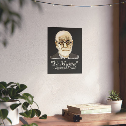Sigmund Freud Wall Poster, Psychology Humor Poster, ‘Yo Mama’ Joke Art Print
