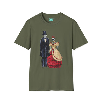 President Lincoln Graphic T-Shirt, Skeleton Abraham and Mary Todd Lincoln Shirt