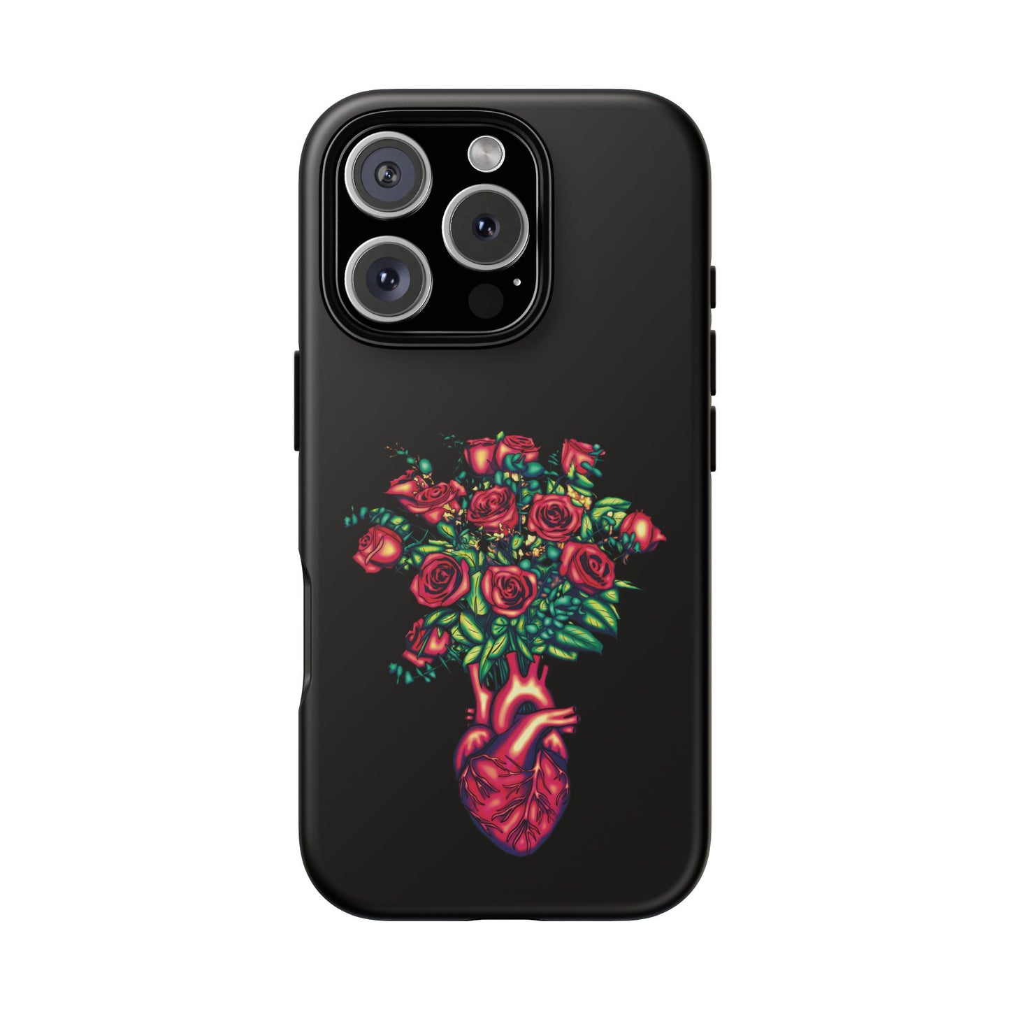 Anatomical Heart Phone Case, Cardiology Phone Case, Black Protective Case for iPhone, Google Pixel, Samsung Galaxy