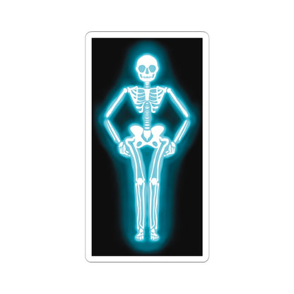 Skeleton Neon Sign Sticker, Glowing Skeleton Design, Skeleton Vinyl Decal
