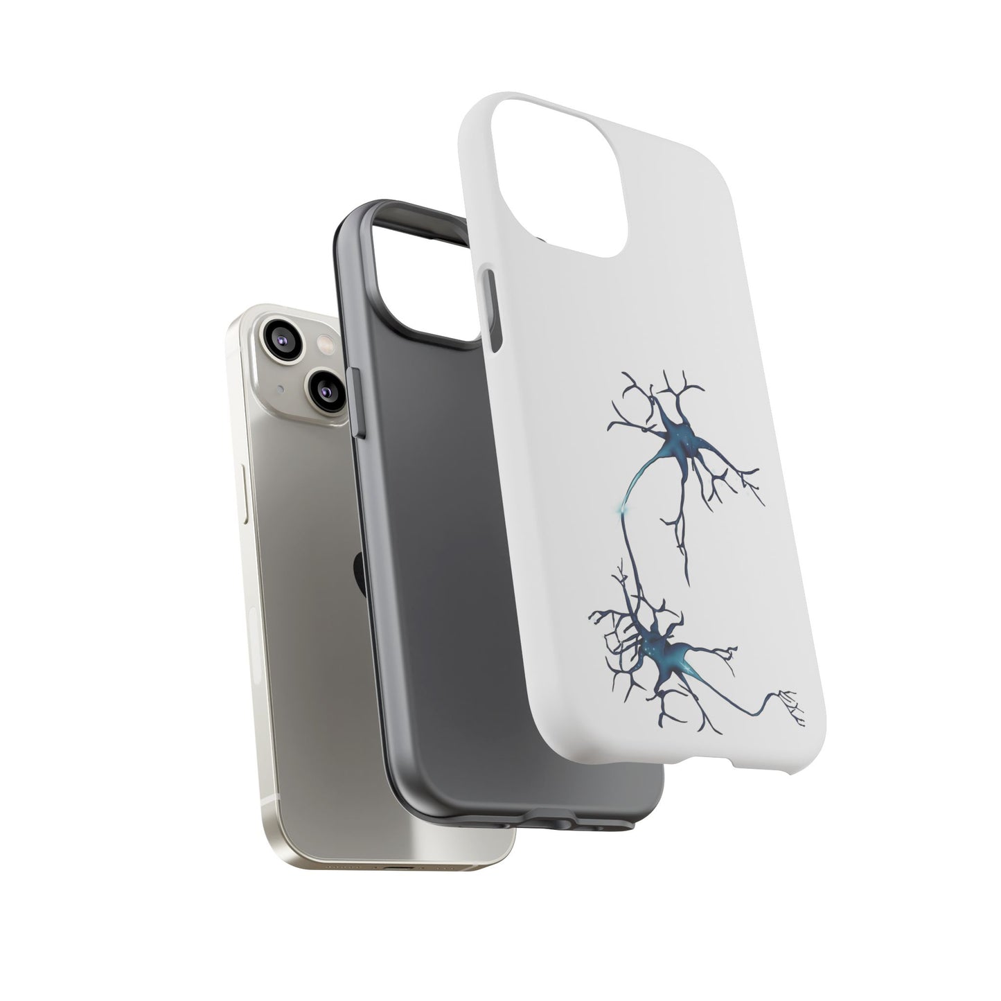 Neuron Phone Case, Neuroscience Protective Cover for iPhone, Google Pixel, Samsung Galaxy, White Anatomy Phone Case