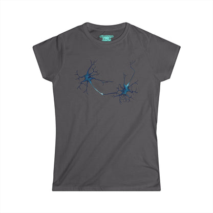 Neuron Women's T-Shirt, Scientific Illustration of Neurons Synapsing