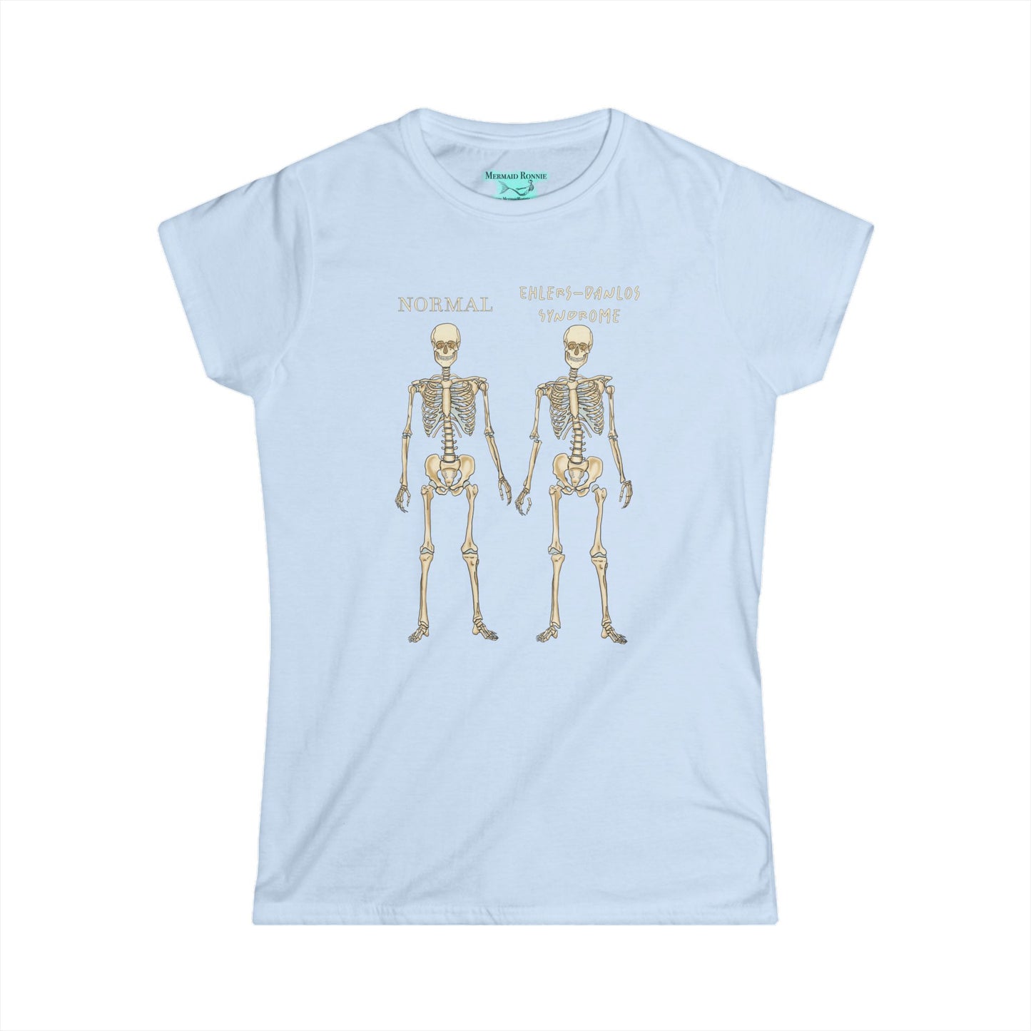Ehlers Danlos Syndrome Awareness T-Shirt, EDS Skeleton Comparison Women's Tee
