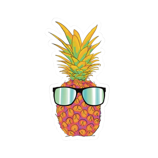 Pineapple in Sunglasses Sticker, Tropical Fruit Vinyl Decal, Summer Vibes Sticker