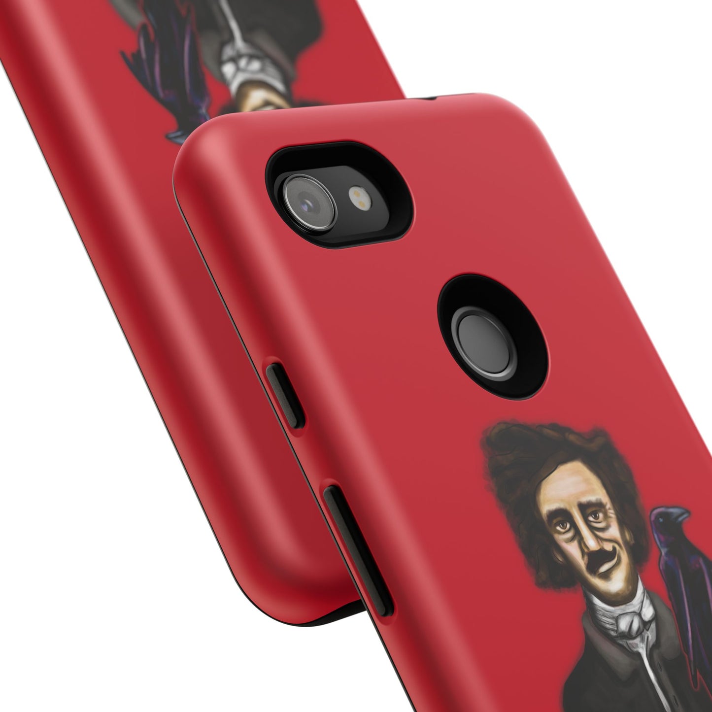 Edgar Allan Poe Phone Case, Red Gothic Literature Phone Case for iPhone, Google Pixel, and Samsung Galaxy