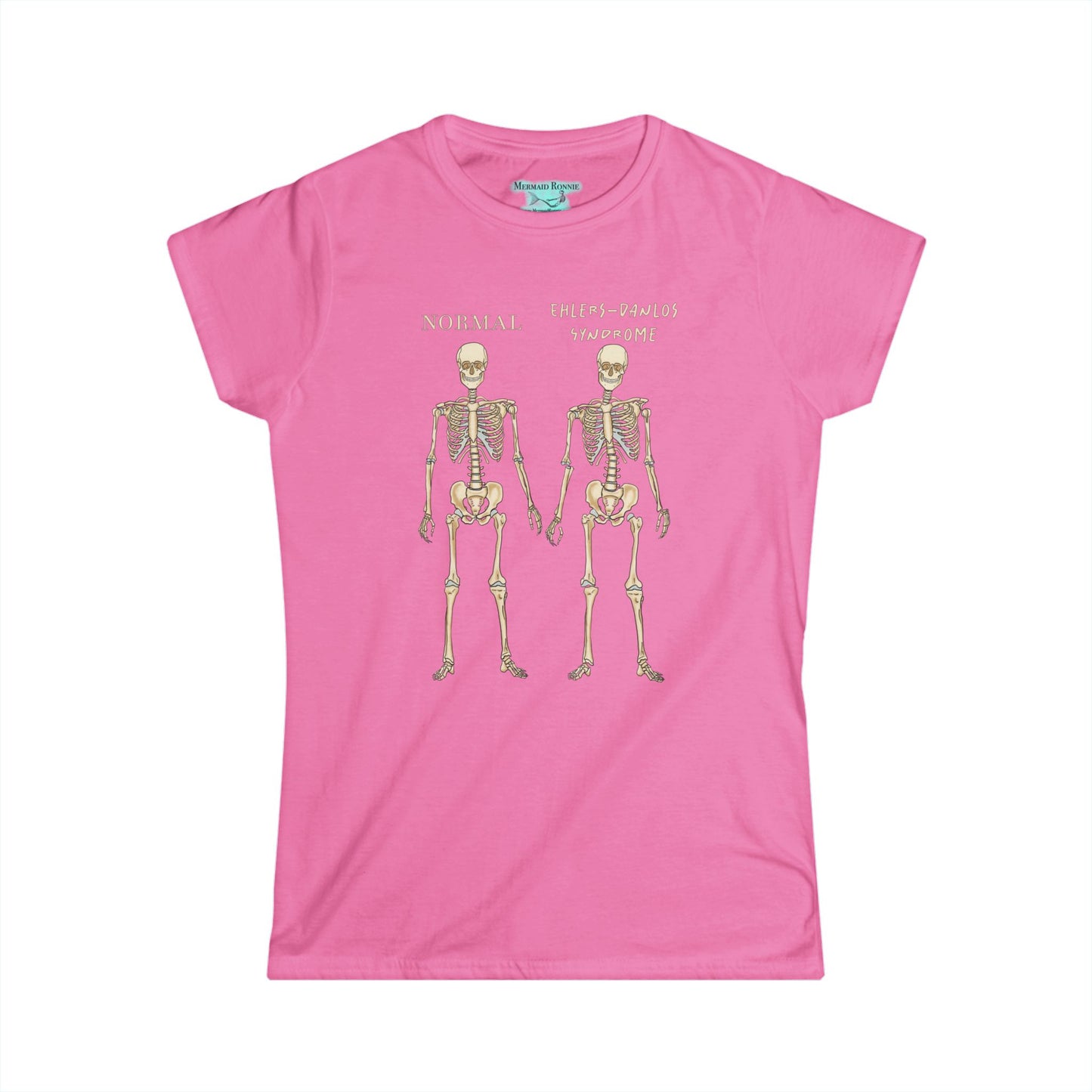 Ehlers Danlos Syndrome Awareness T-Shirt, EDS Skeleton Comparison Women's Tee