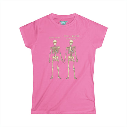 Ehlers Danlos Syndrome Awareness T-Shirt, EDS Skeleton Comparison Women's Tee