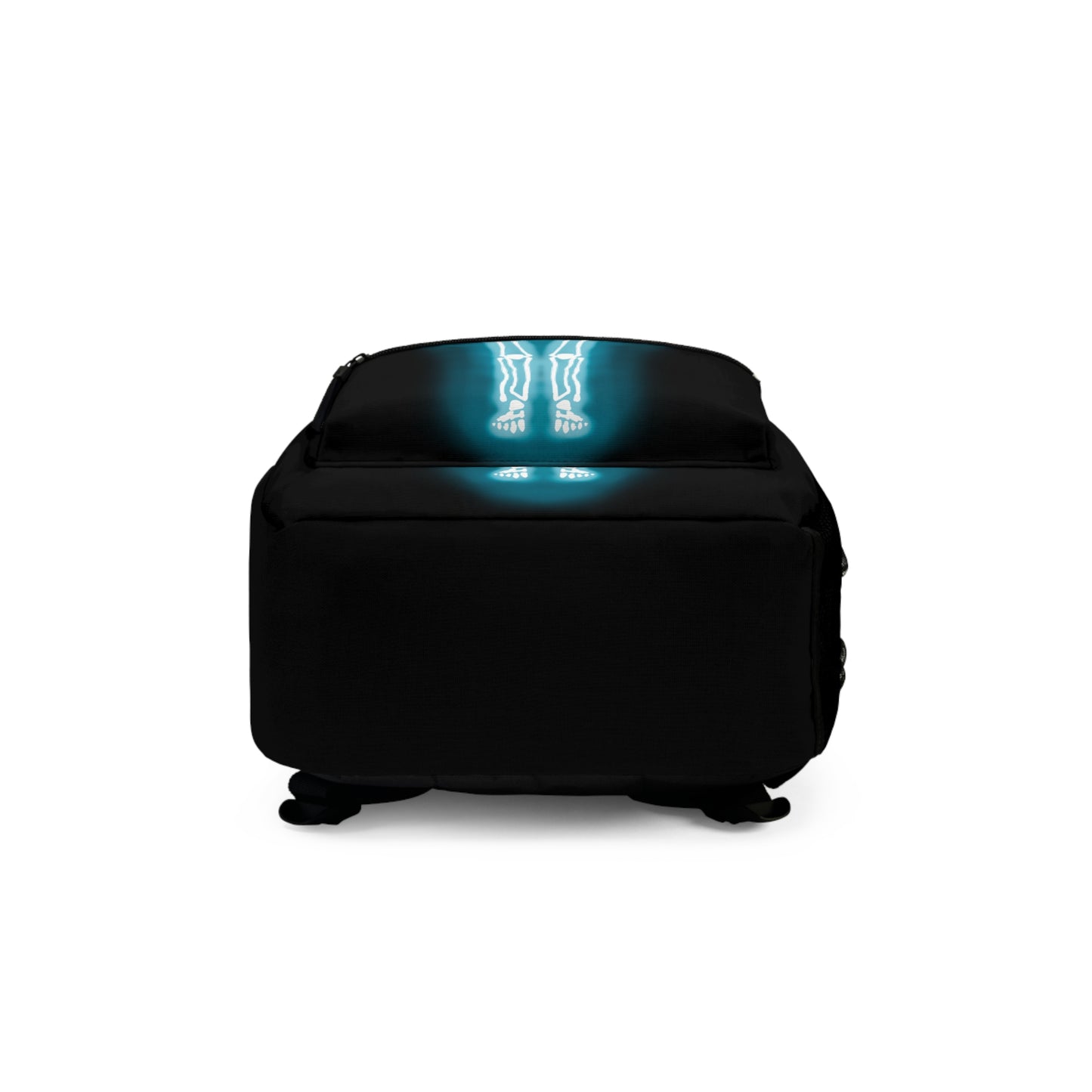 Black Skeleton Backpack, Black Canvas Backpack with Skeleton Neon Sign Design, Glowing Skeleton