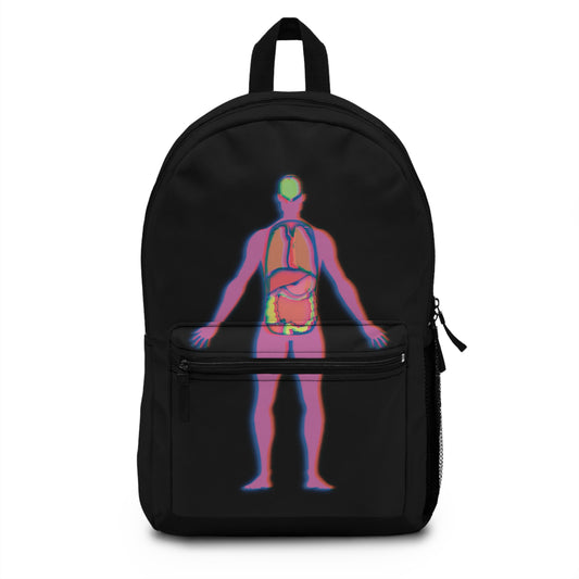 Internal Anatomy Backpack, Anatomical Diagram Book Bag, Black Internal Medicine Backpack