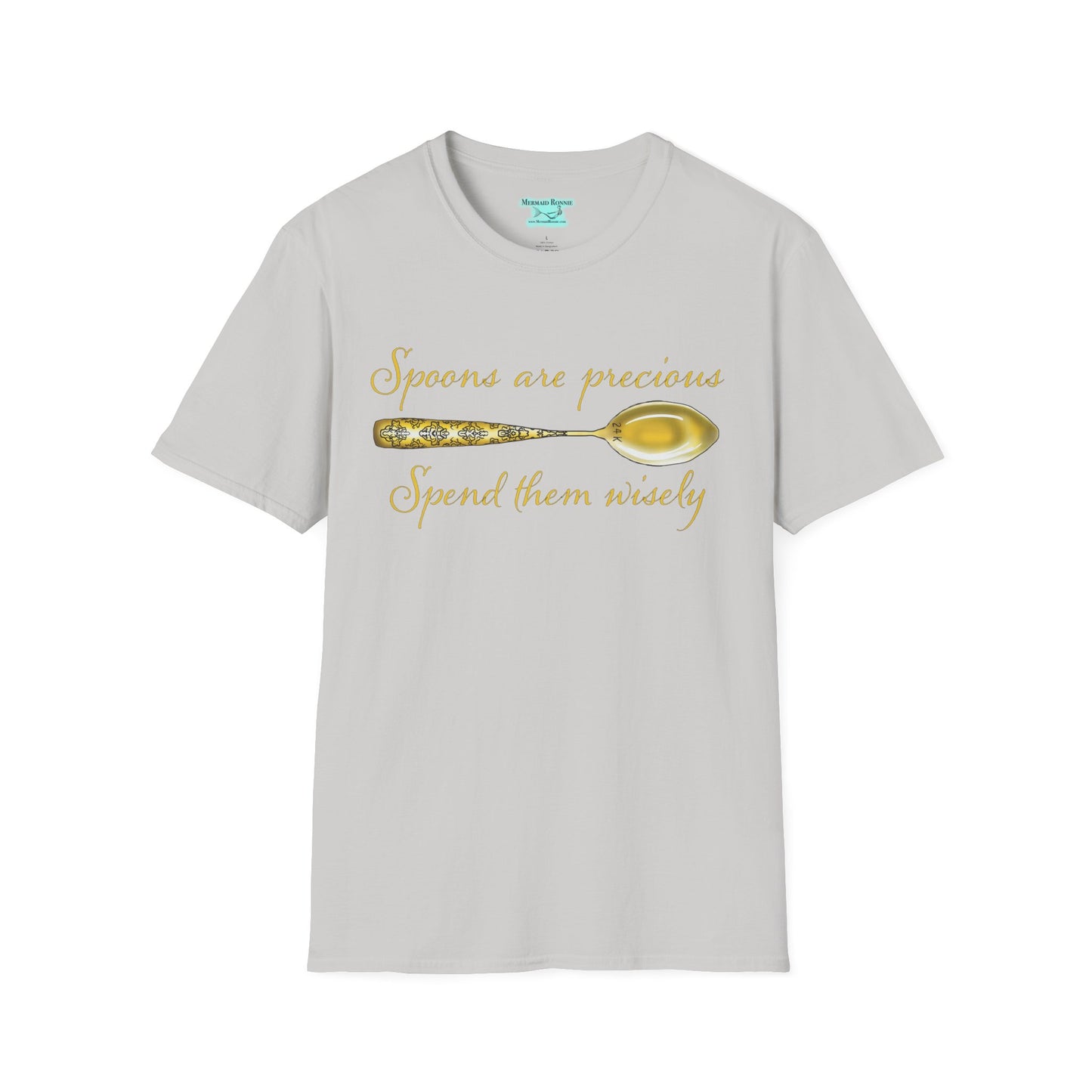 Inspiring Chronic Illness T-Shirt, Spoons Are Precious Spend Them Wisely, Unisex Short Sleeve Tee