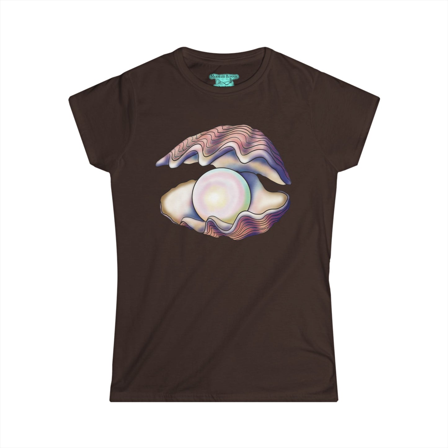 Pearl in Oyster Graphic T-Shirt, Women's Tee, Iridescent Shell Design