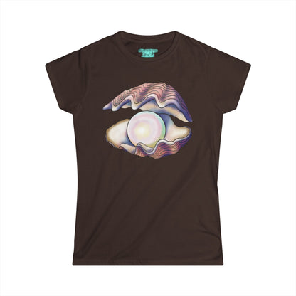 Pearl in Oyster Graphic T-Shirt, Women's Tee, Iridescent Shell Design