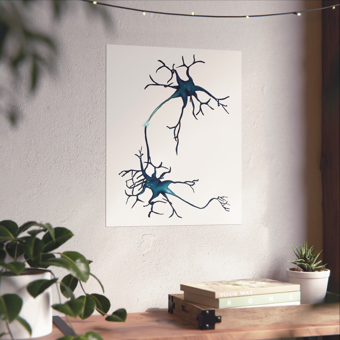 Neuron Wall Poster, Nervous System Anatomical Art Print, Neural Network Poster, Medical Illustration