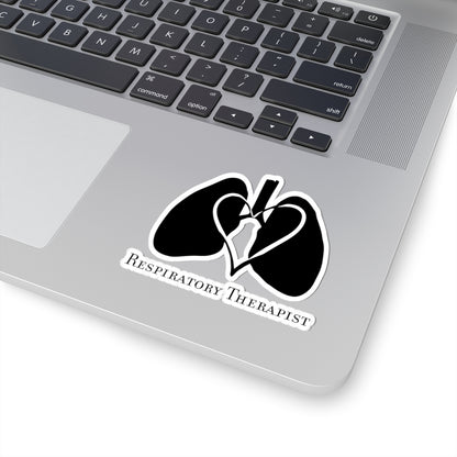 Respiratory Therapist Vinyl Sticker, Black and White Lungs and Heart Design, Medical Professional Decal