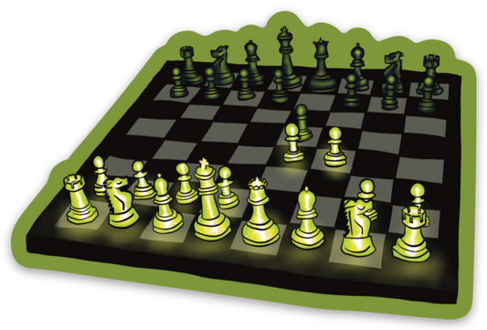 Chess Sticker, Game Theory, Chess Art, Chess Player Gift, Queens Gambit, Chess Openings, Glowing Chess Pieces, Vinyl Sticker, Laptop Sticker