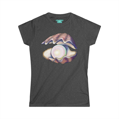 Pearl in Oyster Graphic T-Shirt, Women's Tee, Iridescent Shell Design