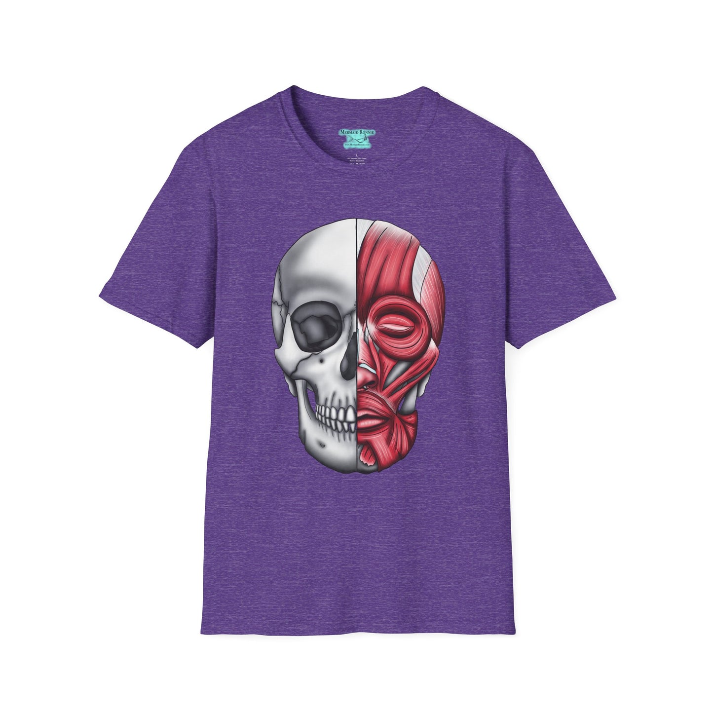 Anatomical Skull T-Shirt, Facial Musculature Medical Illustration, Short Sleeve Skull Shirt