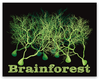 Brainforest Neuroscience Sticker, Purkinje Cell Forest Vinyl Decal, Neurology, Anatomy Sticker
