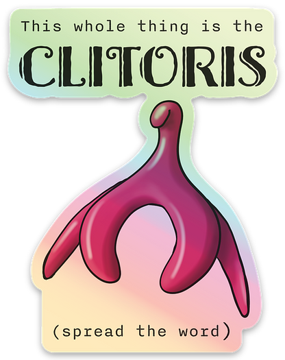 Holographic Clitoris Sticker, Female Reproductive Health Educational Vinyl Decal, Sex Education