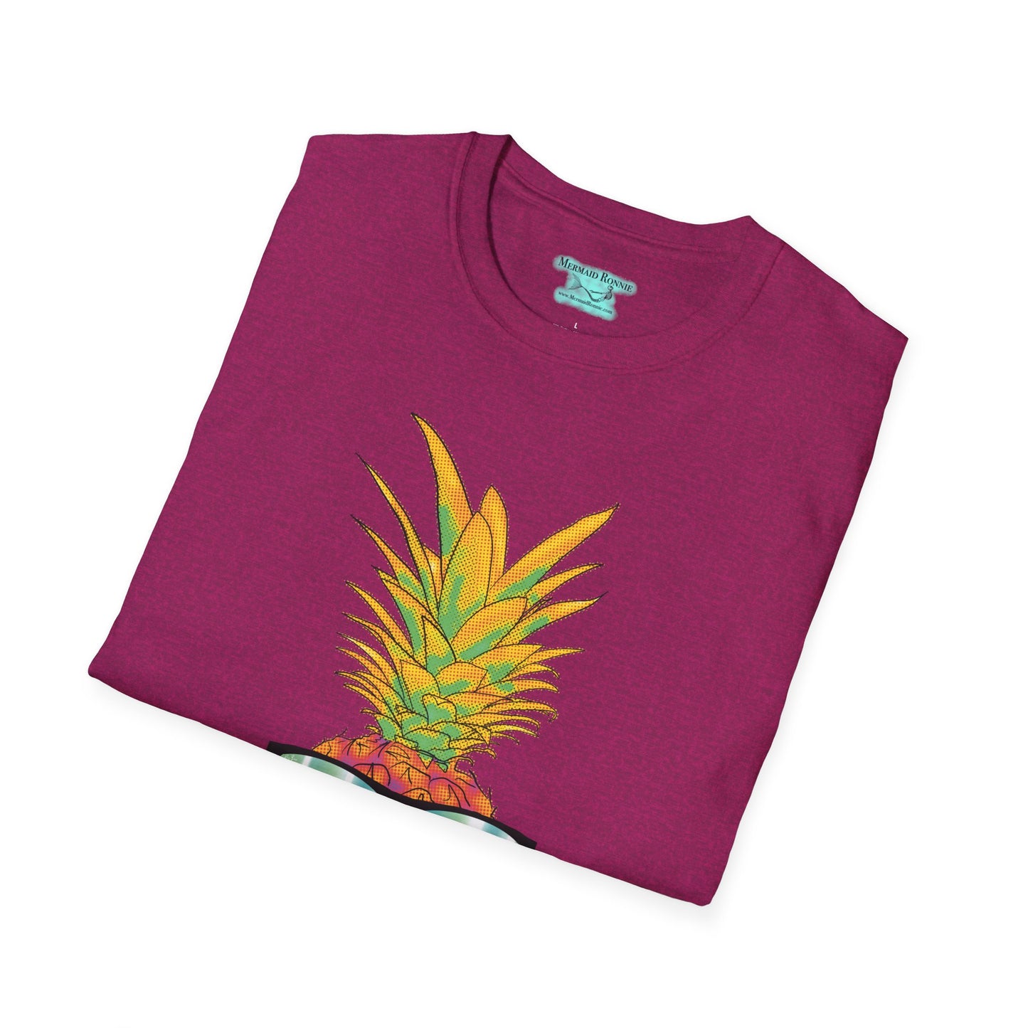 Pineapple Graphic T-Shirt, Tropical Fruit with Sunglasses Tee, Unisex vacation shirt