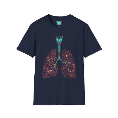 Anatomical Lungs Graphic T-Shirt, Unisex Medical Tee, Respiratory Therapist