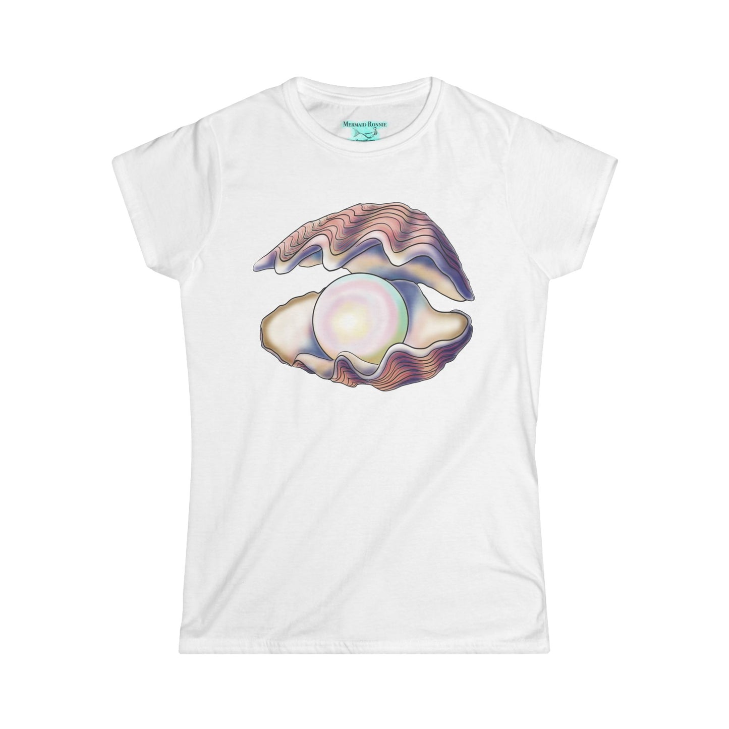 Pearl in Oyster Graphic T-Shirt, Women's Tee, Iridescent Shell Design