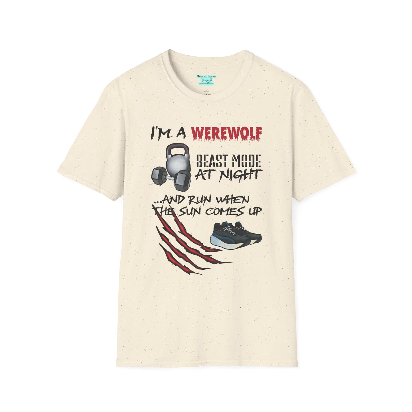Funny Workout T-Shirt, Werewolf Beast Mode Tee, Unisex Exercise Shirt