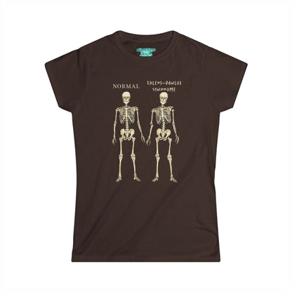 Ehlers Danlos Syndrome Awareness T-Shirt, EDS Skeleton Comparison Women's Tee