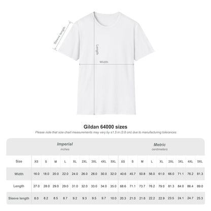 Gildan 64000 T-Shirt size chart