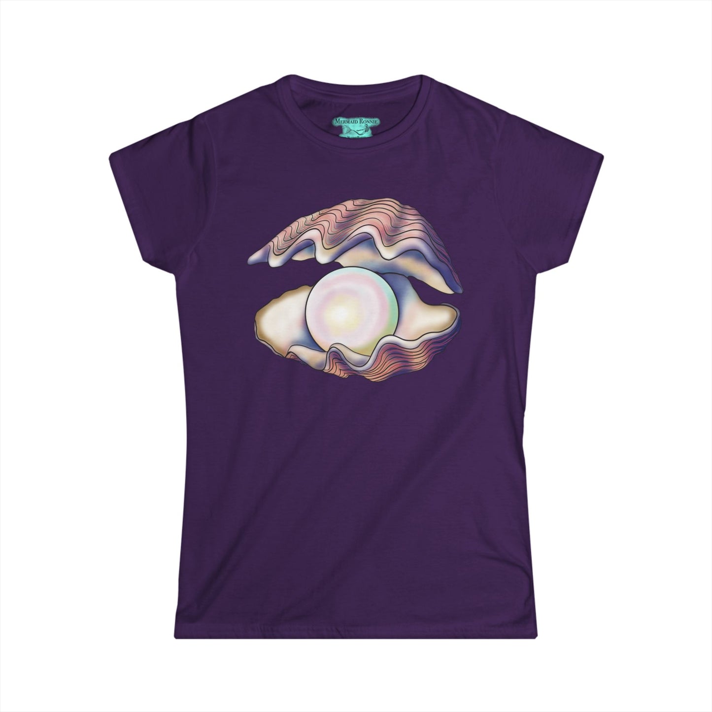 Pearl in Oyster Graphic T-Shirt, Women's Tee, Iridescent Shell Design