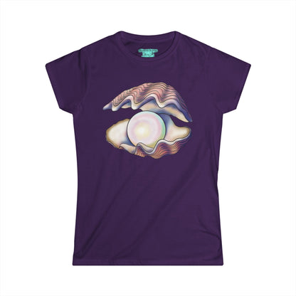 Pearl in Oyster Graphic T-Shirt, Women's Tee, Iridescent Shell Design